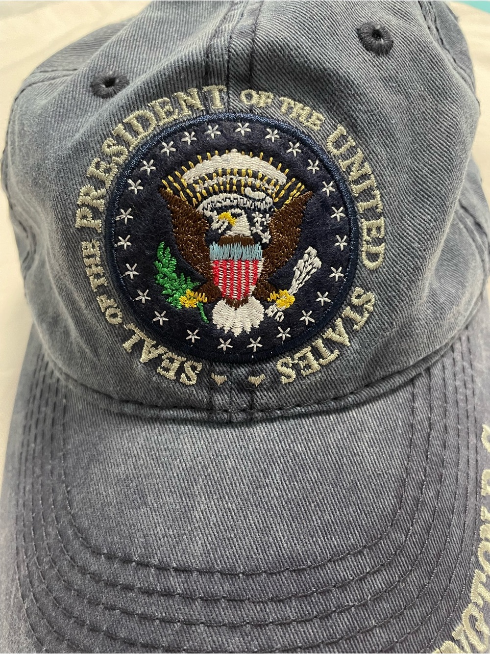 Embroidered Presidential Seal Gray Baseball Cap